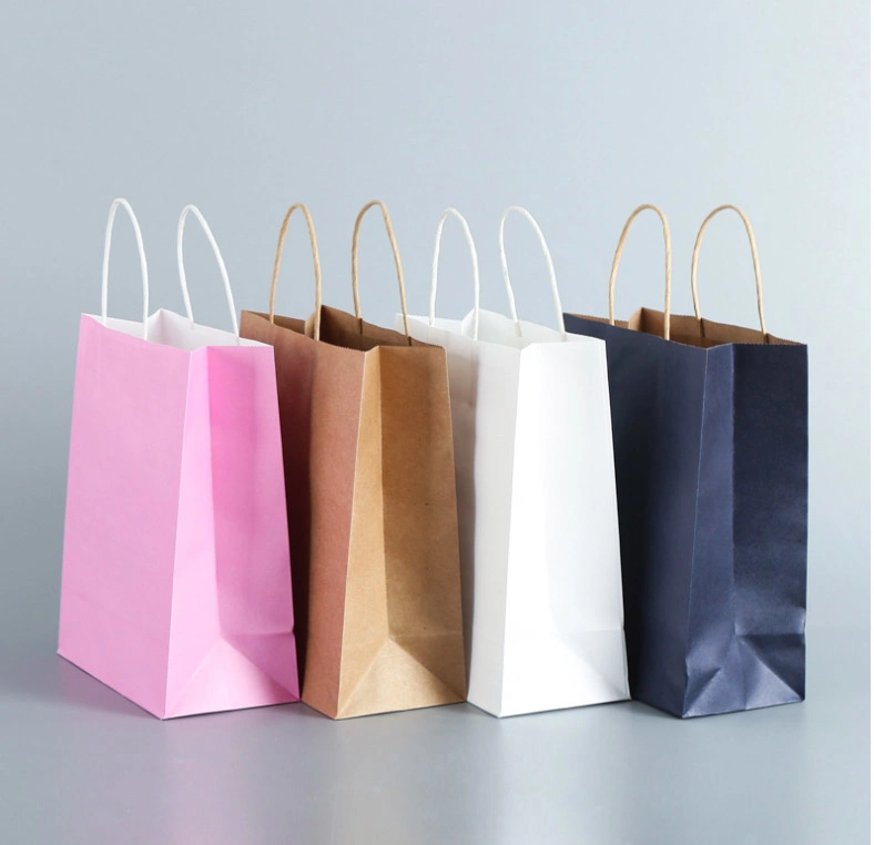 Brown Sos Paper Kraft Bags with Paper Tape Handles