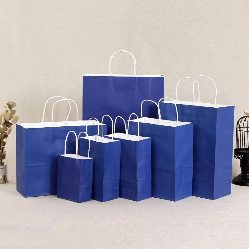 Wholesale Custom Packaging Craft Food Shopping Gift Brown Kraft Paper Bags with Die-Cut Handles