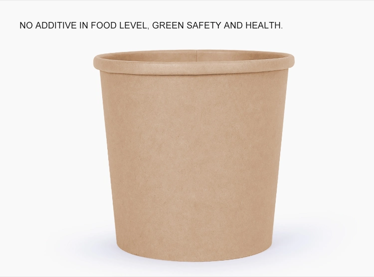 Disposable Eco-Friendly Soup Bucket Kraft Paper Brown Paper Bucket Hot Soup Bucket