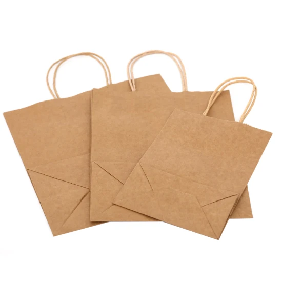 使い捨てクラフト紙、白いクラフト紙袋、ハンドルなし、環境保護、分解可能な紙袋