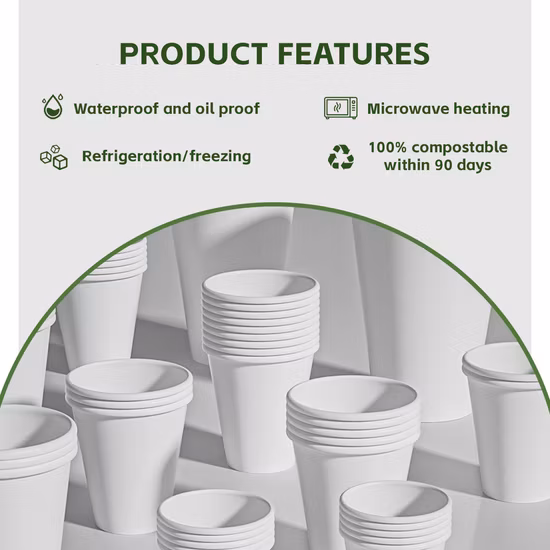 堆肥化可能なPLA紙テイクアウトカップ、環境に優しい蓋付きコーヒーカップ